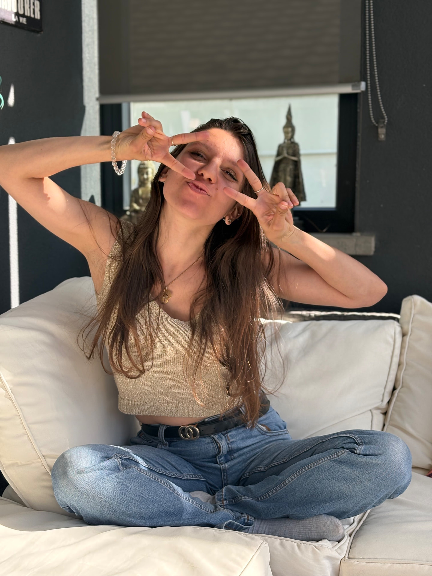 Moi, Elina, dans un moment spontané chez moi